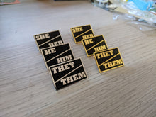 Load image into Gallery viewer, Pronoun Pin - Hard Enamel
